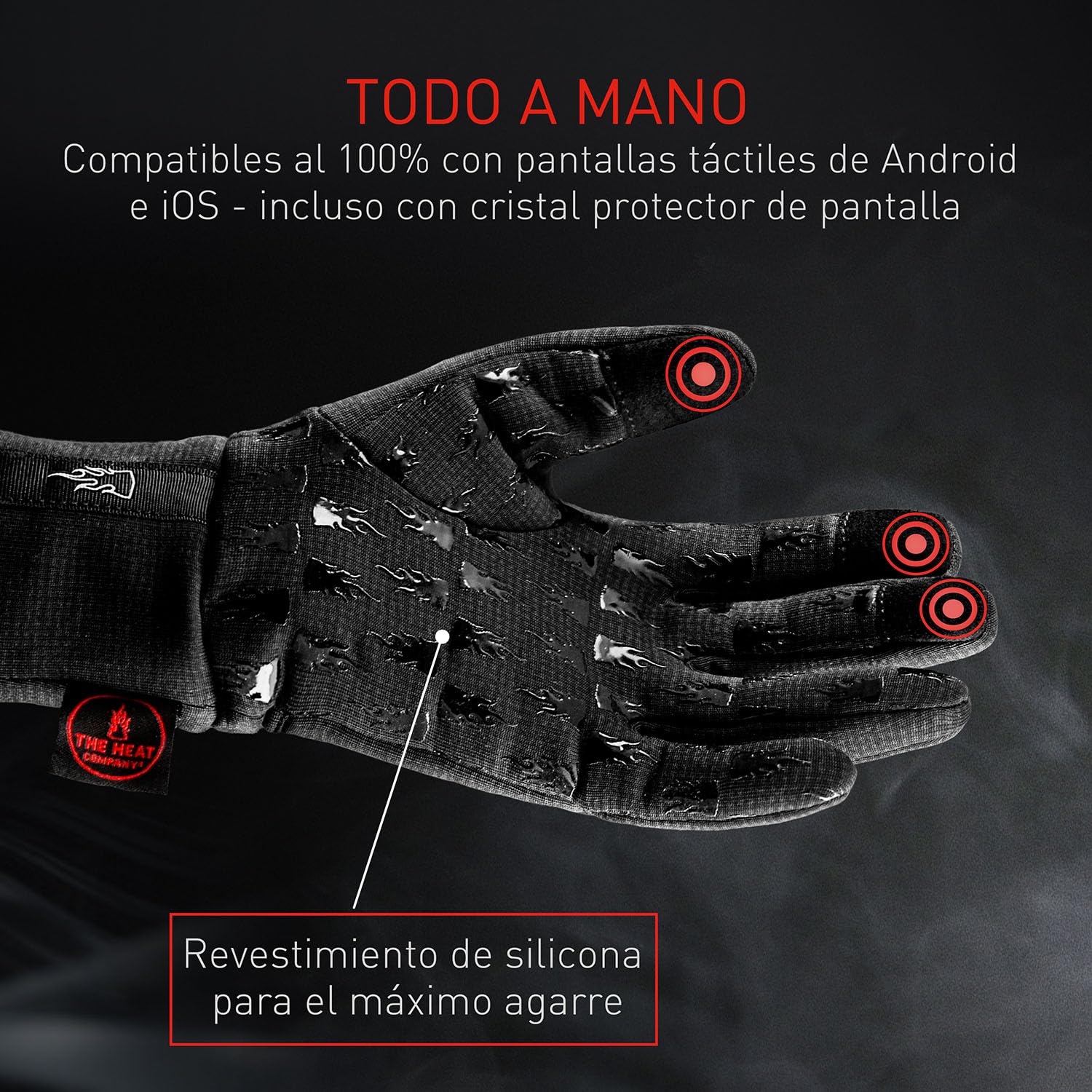 THE HEAT COMPANY – Wind Pro Liner Guantes Resistentes al Viento Guantes tactiles - Mujer y Hombre - Guantes Deporte: Guantes cálidos de Invierno para Ciclismo y Correr
