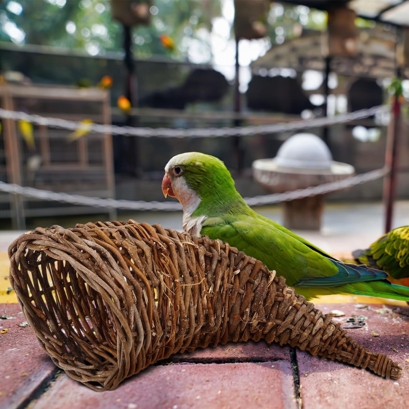 BESPORTBLE Cesto di Rattan Intrecciato a Forma di Corno di Bue Funzione di Contenitore Pratico e Decorazione Rustica per Tavolo da Pranzo e Cucina