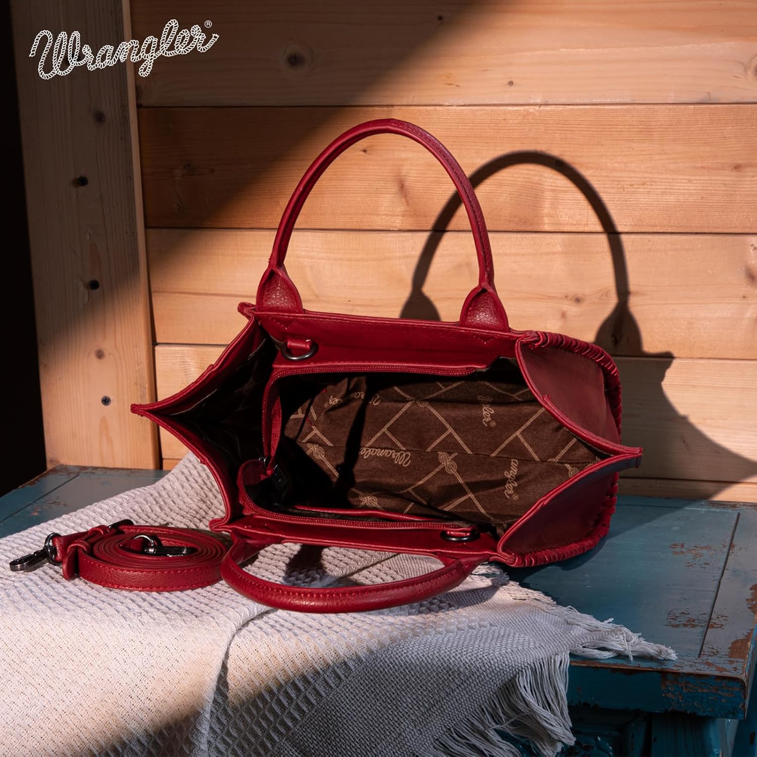 Wrangler Purse for Women Embroidered Boot Scroll Tote Bag Rodeo Top Handle Handbags with Crossbody Strap