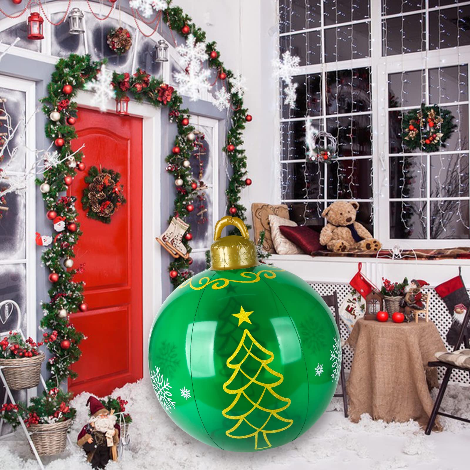 Grand Adornos De Baile De Navidad Para Al Aire Libre: 45 Cm Bola De Navidad Inflable PVC Decoración Gigante Juguete Al Aire Libre Ristente A La Intemperie Del Clima De 24,95 € | DHgate