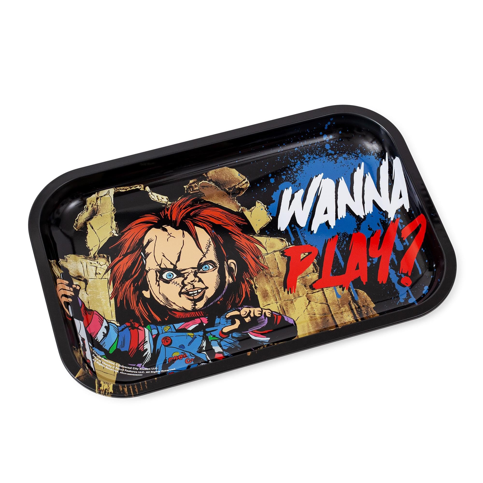 Silver Buffalo Chucky Wanna Play? 11.3" x 7.4" Tin Tray