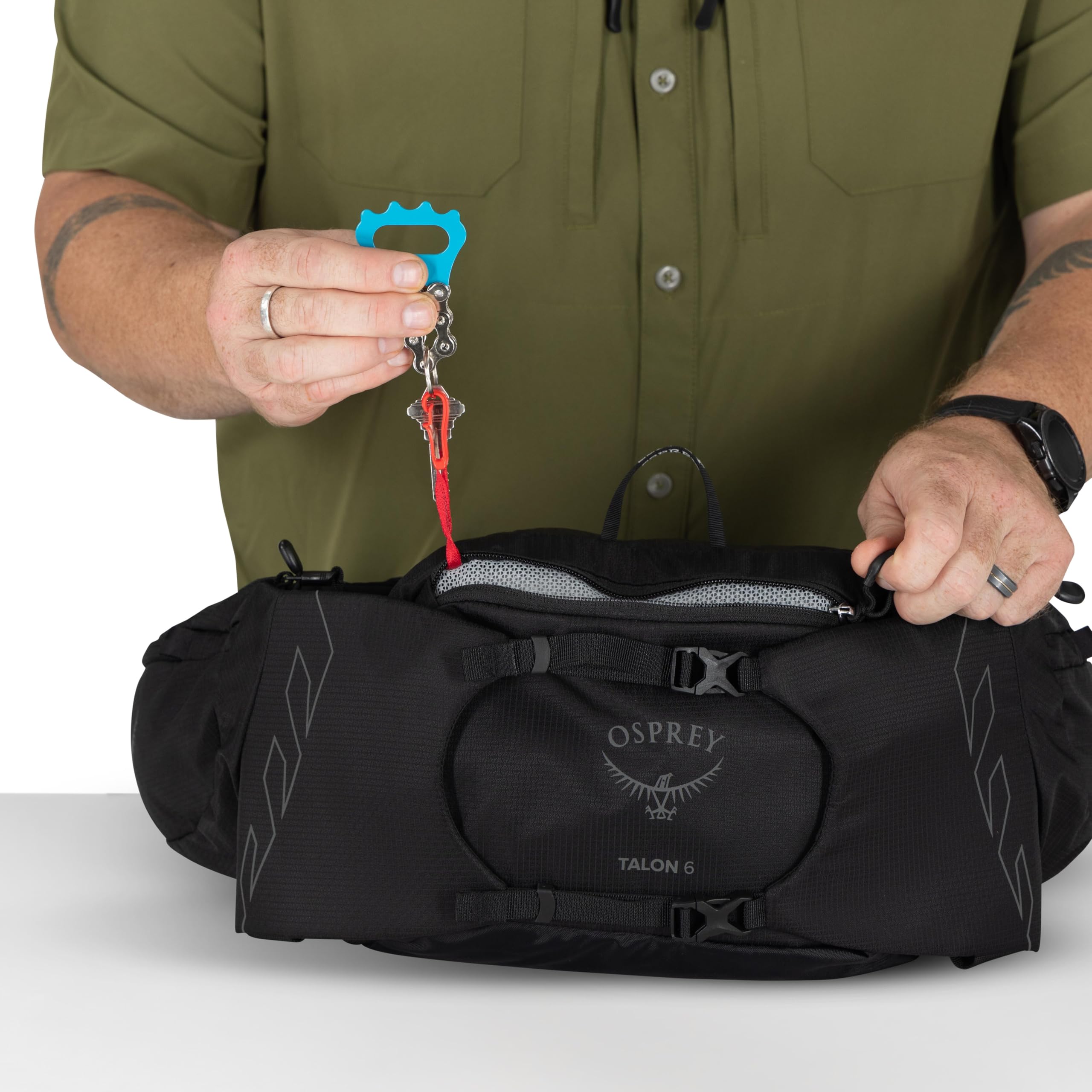 Osprey Talon 6L Herren Lendenwirbel-Wandergürteltasche, Schwarz/Kohlegrau, erweiterte Passform, Schwarz/Kohlegrau, Einheitsgröße, Wandergürteltasche