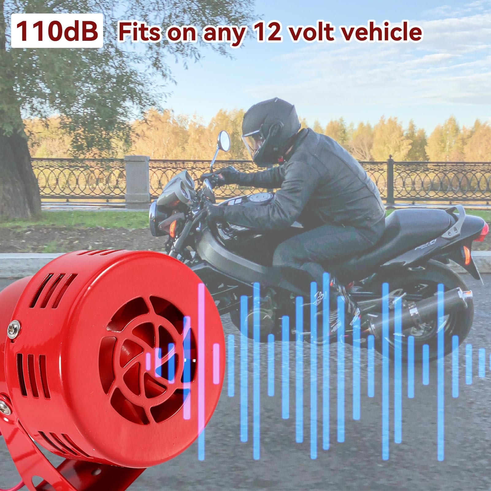 ANPWOO 12V 3 In Automotive Air Raid Siren Horn Car Truck Motor Driven Alarm Red From Transmitter & Receiver - Price 3.87 - Foto 5