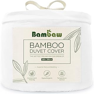 Funda Nórdica de Bambú | Blanco - 200x200 cm Duvet Cover | Suavidad | Sostenible | Funda Nórdica Lujo | Funda Nordica Antiacaros | Tejido Transpirable | Bambaw