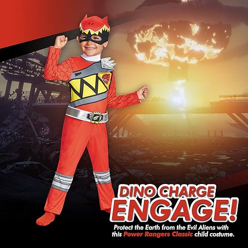 Miniatura 5 de Disfraz de Ranger Rojo Dino Charge para niño