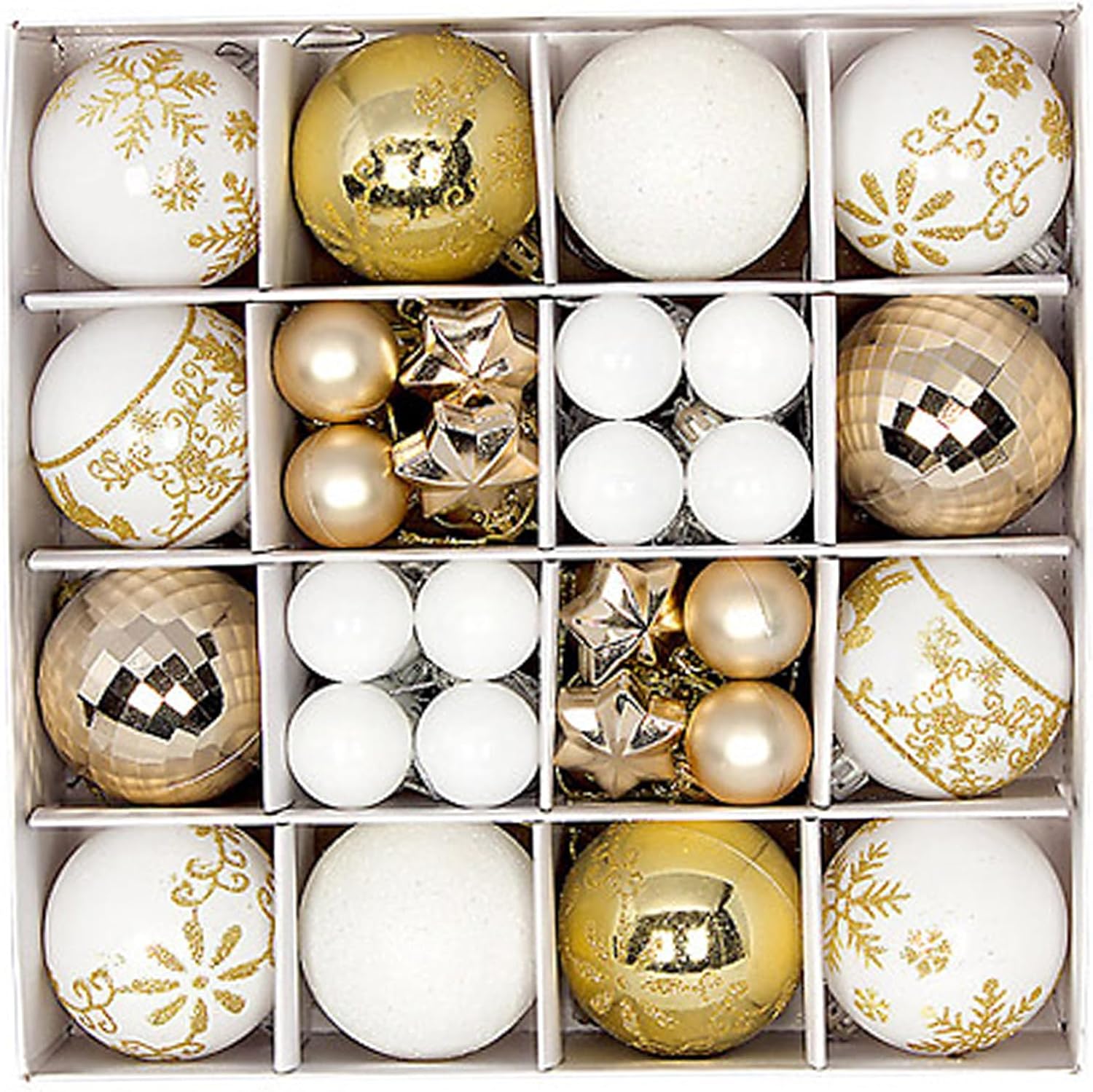 44Pcs Christmas Ball Ornaments for Christmas Tree Decorations,Sequined