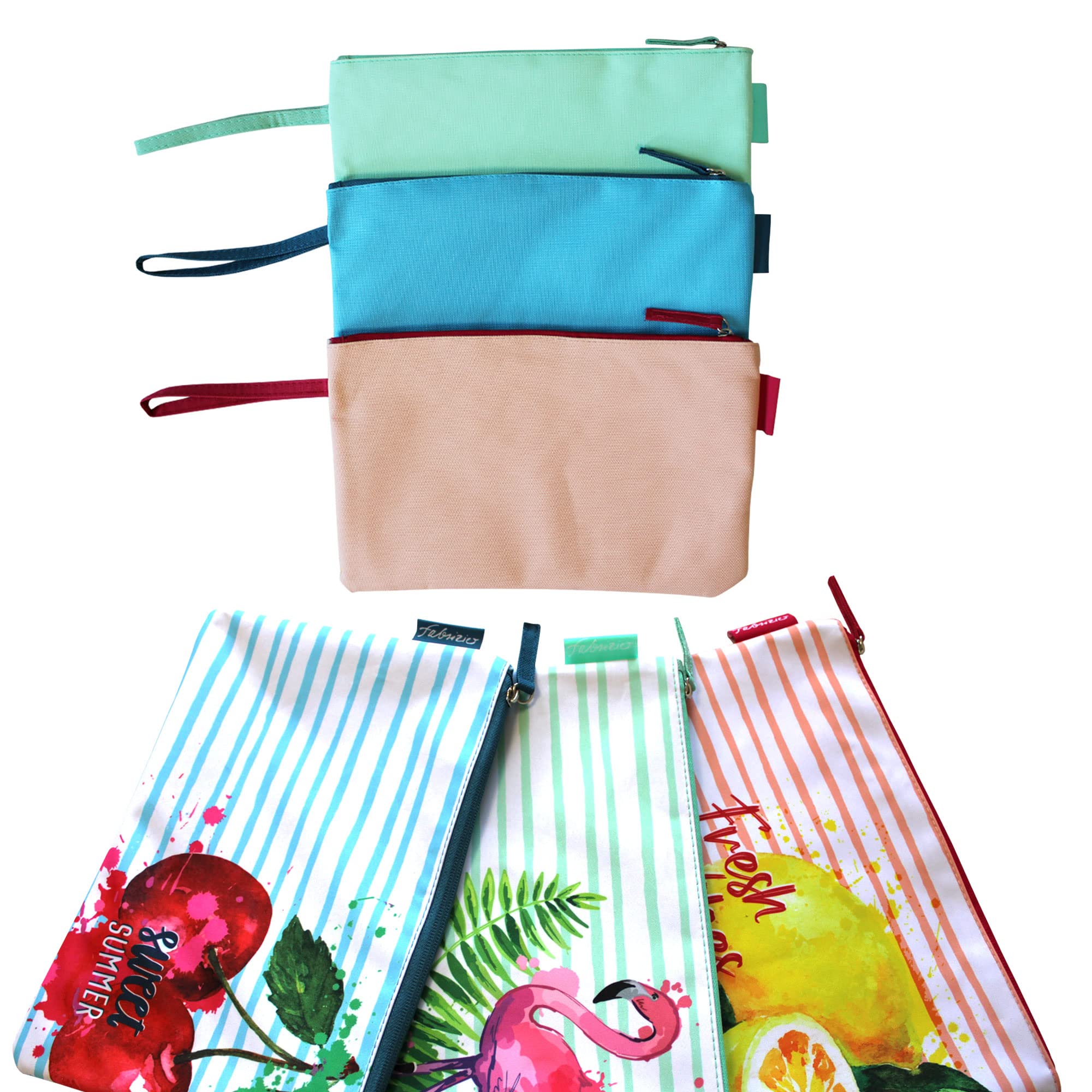 Bikini Wetbag Happy Lindgrün, wasserdichte Badetasche, Bikini Bag im Sommer Design, Nasstasche für Unterwegs, Schwimmbeutel für Urlaub, Strand, Schwimmbad
