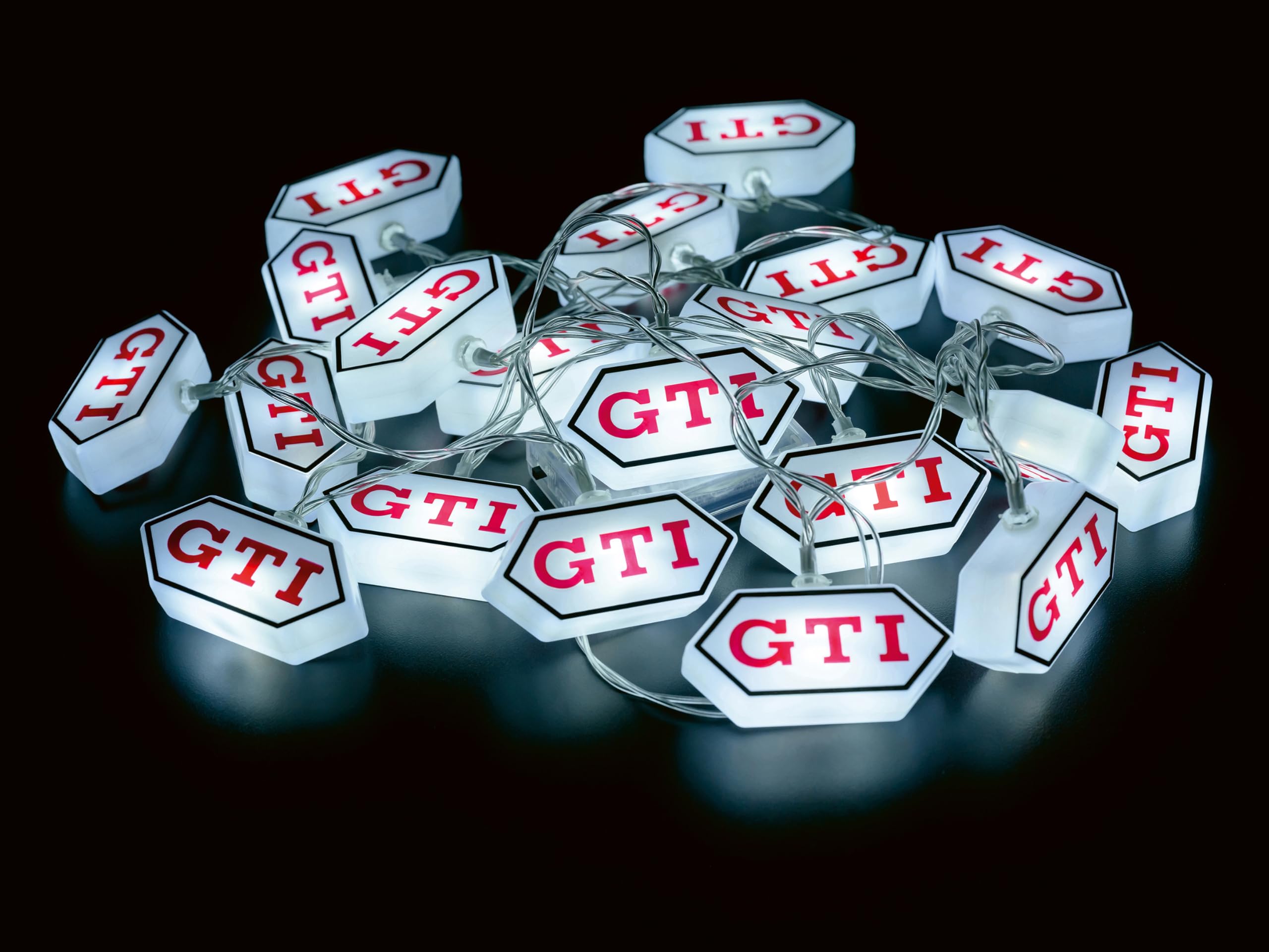 BRISA VW Collection - Volkswagen 3D Indoor Battery String Lights Party Fairy Lighting GTI Design (GTI/Hexagon/9.8 feet)