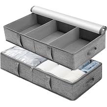 WOVTE Under bed Storage Box with Lids 2Pcs 50L Large Under Bed Storage