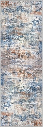 Miniatura 679 de IOHOUZE Alfombra pequeña abstracta de 2 x 3 pies, alfombra de entrada lavable para entrada interior, alfombras con respaldo de goma, alfombra gris