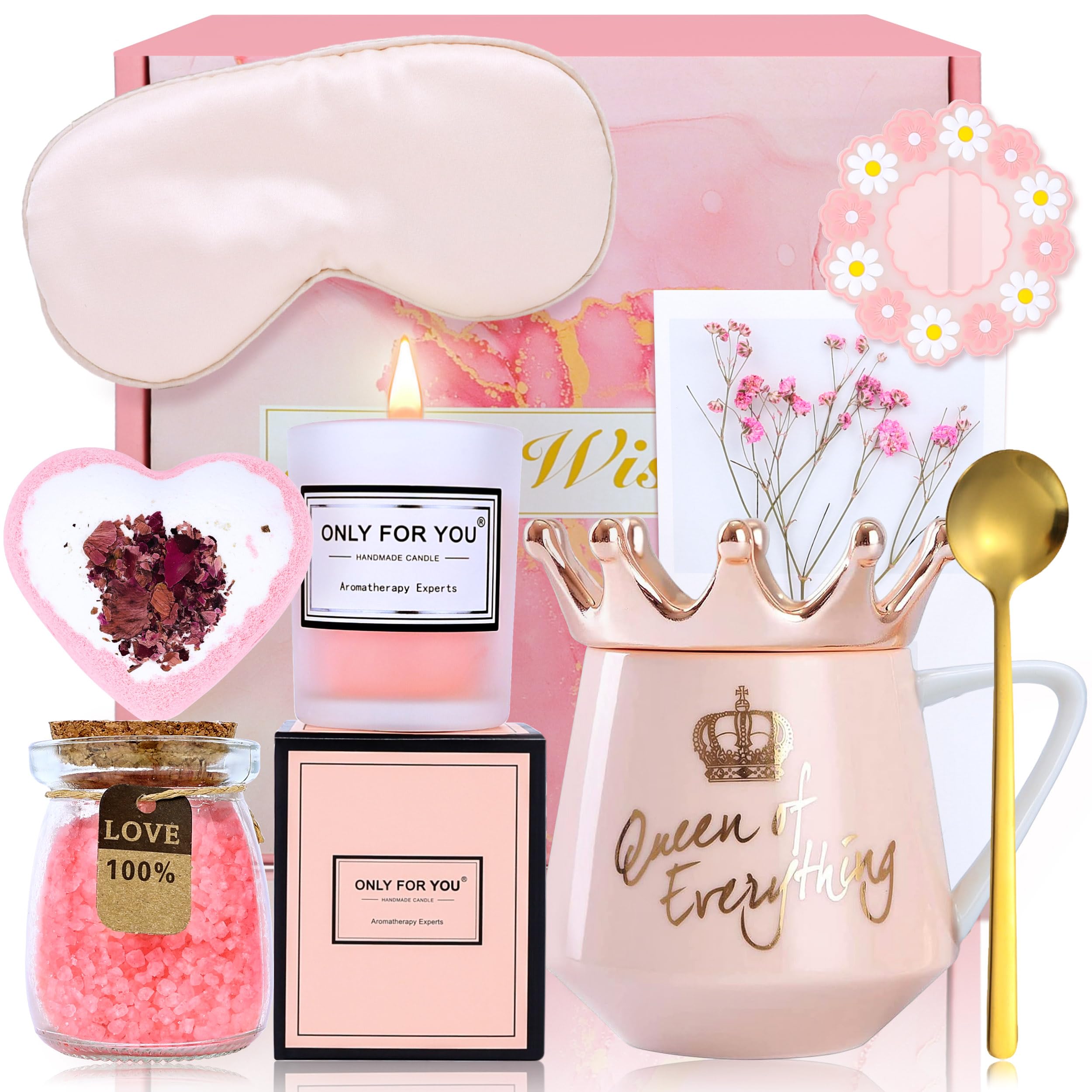 Arawat Unique Happy Birthday Gifts for Women Best Friend Sister Grandma and Mom Funny Retirement Gift for Woman Her Pink Get Well Soon Gifts Basket