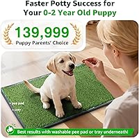 Vista 2 de Almohadilla de césped artificial para perros para orinal: hierba falsa para perros para entrenamiento de orinal para orinar y hacer caca en balcón