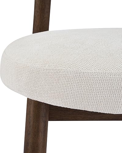 Miniatura 13 de Christopher Knight Home Annes - Juego de 2 taburetes de bar redondos de tela de lino para isla de cocina, silla de comedor de madera, taburete de