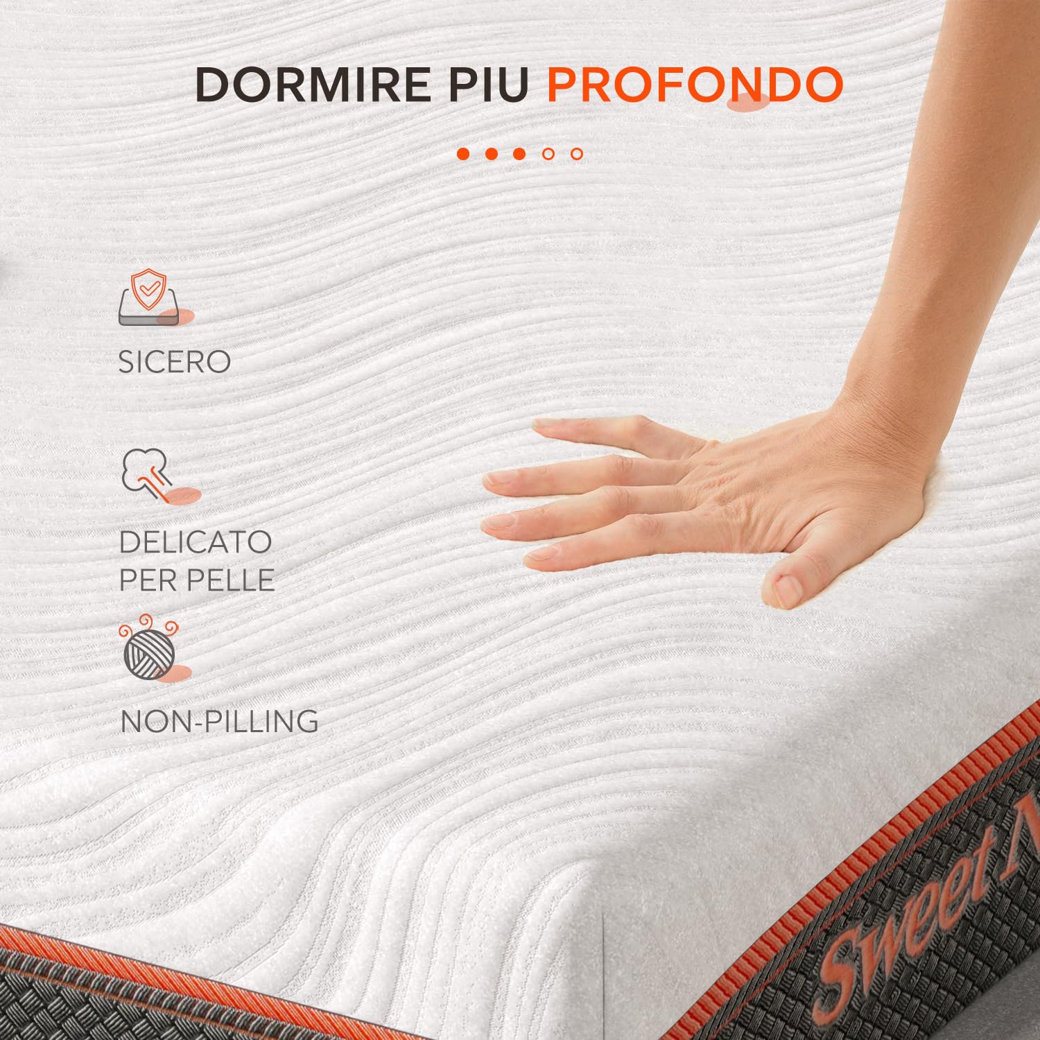 Sweetnight Materasso 90x190, Materasso singolo, Materasso a Molle Indipendenti Insacchettate & Memory Foam, Altezza 20cm, Ergonomico 7 Zone in Alto Resilienza e Isolamento del Movimento