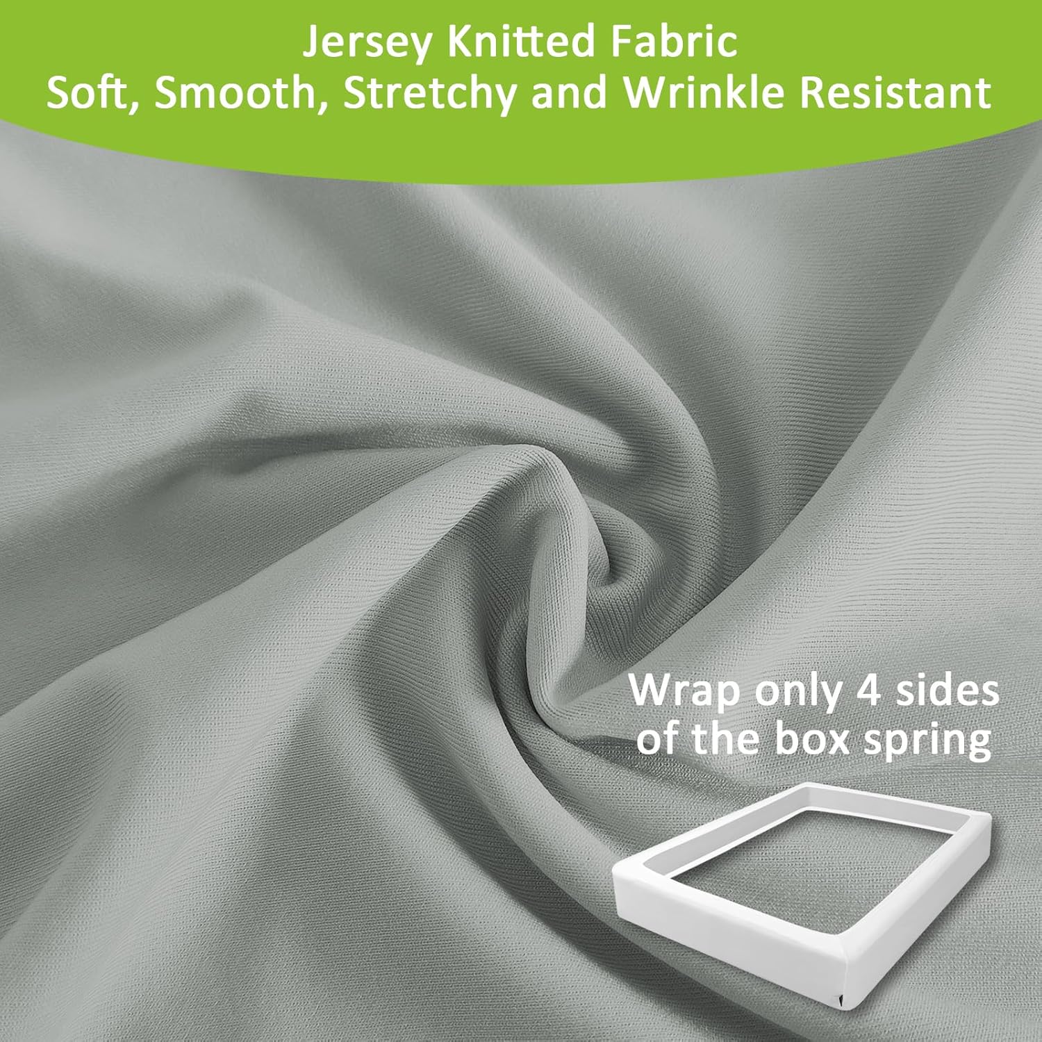 Bedecor 4-9 Inches Split Box Spring Cover King Size Light Grey with Stretchy Fabric Bed Frame Cover Wrap Around 4 Sides Elastic Bed Skirt Alternative Gray Boxspring Cover King/Cal King Light Gray King/Cal King