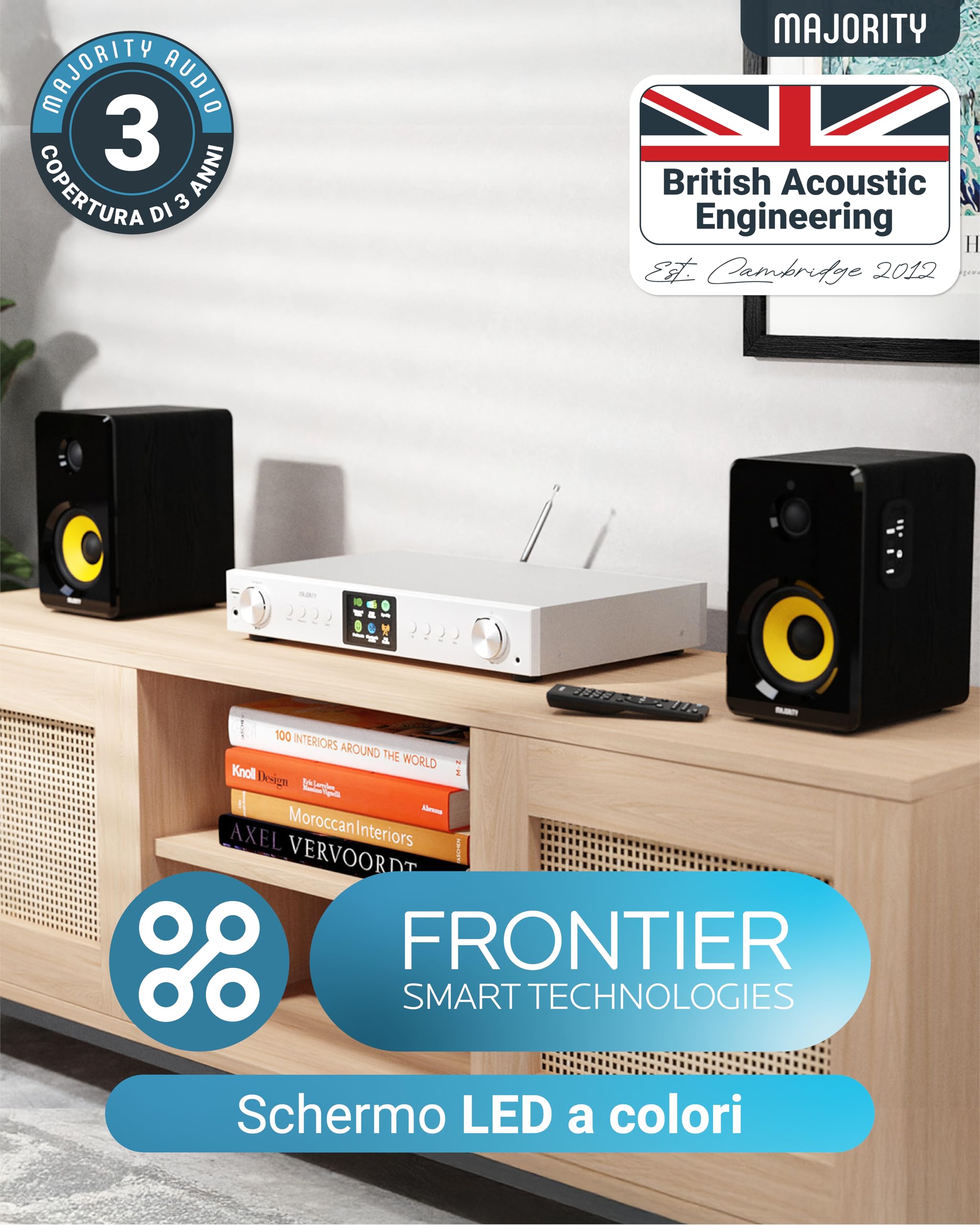 Majority Fitzwilliam Radio Internet Wifi Spotify Connect Bluetooth DAB FM Sintonizzatore HiFi Telecomando USB AUX