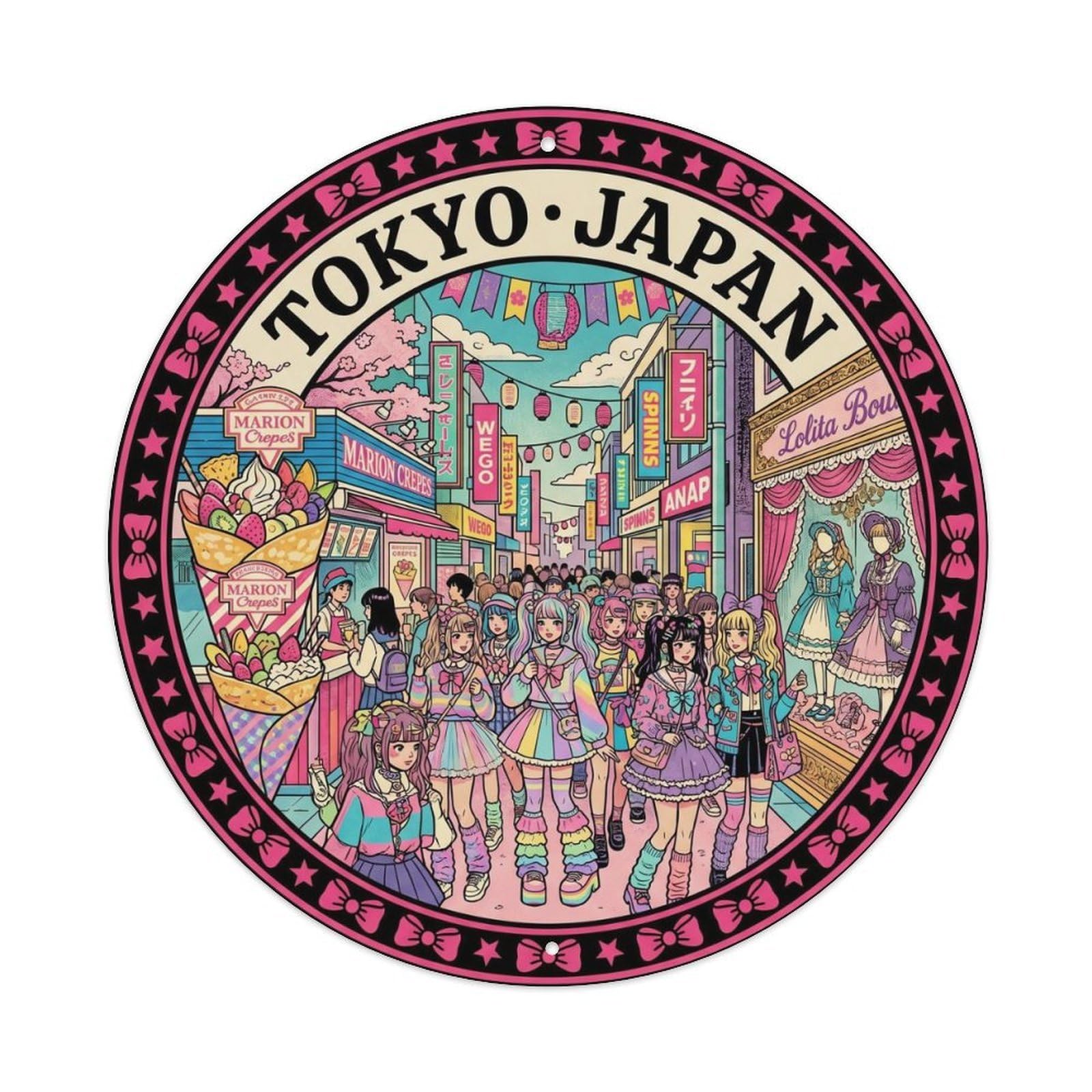 Tokyo Harajuku Fashion Street Vivid City Landmark Metal Tin Sign