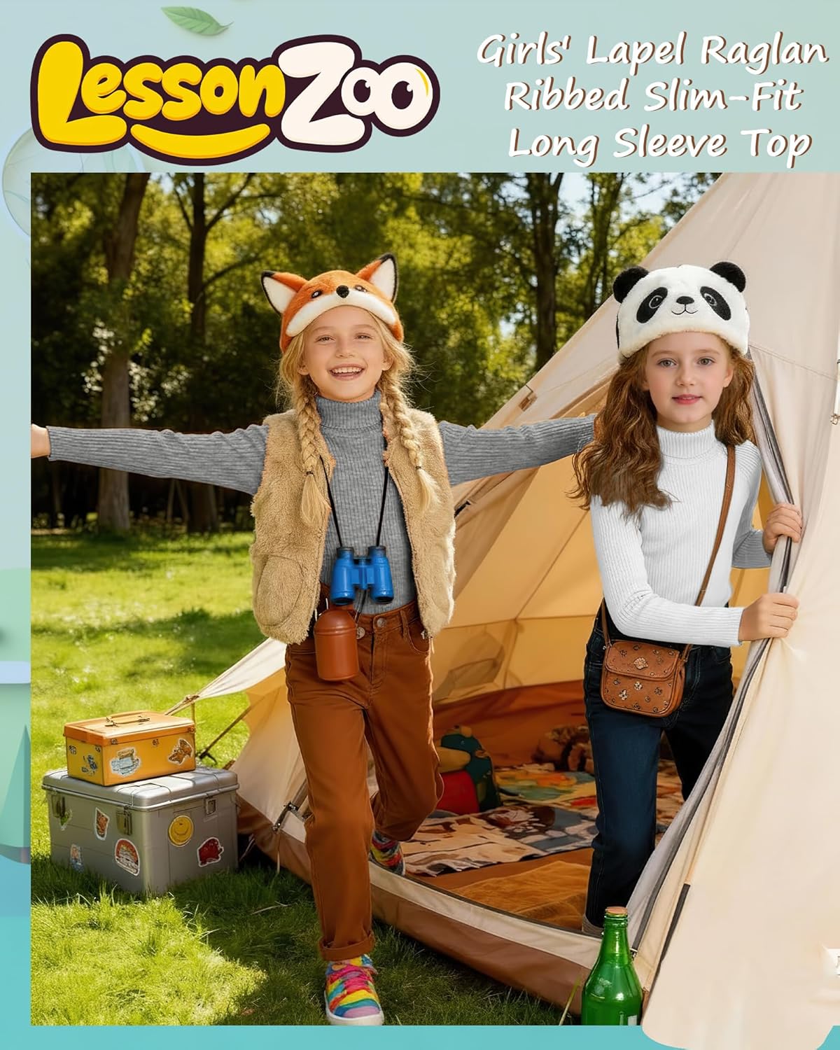 3 Pack Girls Turtleneck Long Sleeve Shirts Ribbed Knit Cotton Layer Tops Slim Fit Casual Undershirts 5-14 Years - Image 3