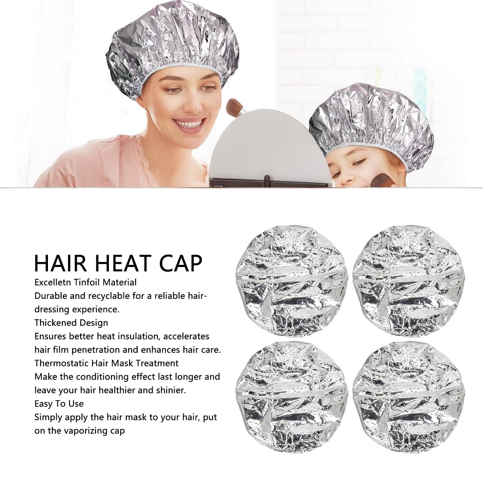 Cuffia Termica per Condizionamento Profondo, Cuffia per Trattamento Profondo per Capelli Senza Fili per Vaporizzatore per Capelli 10 Pezzi, Cuffia per Vapore per Styling