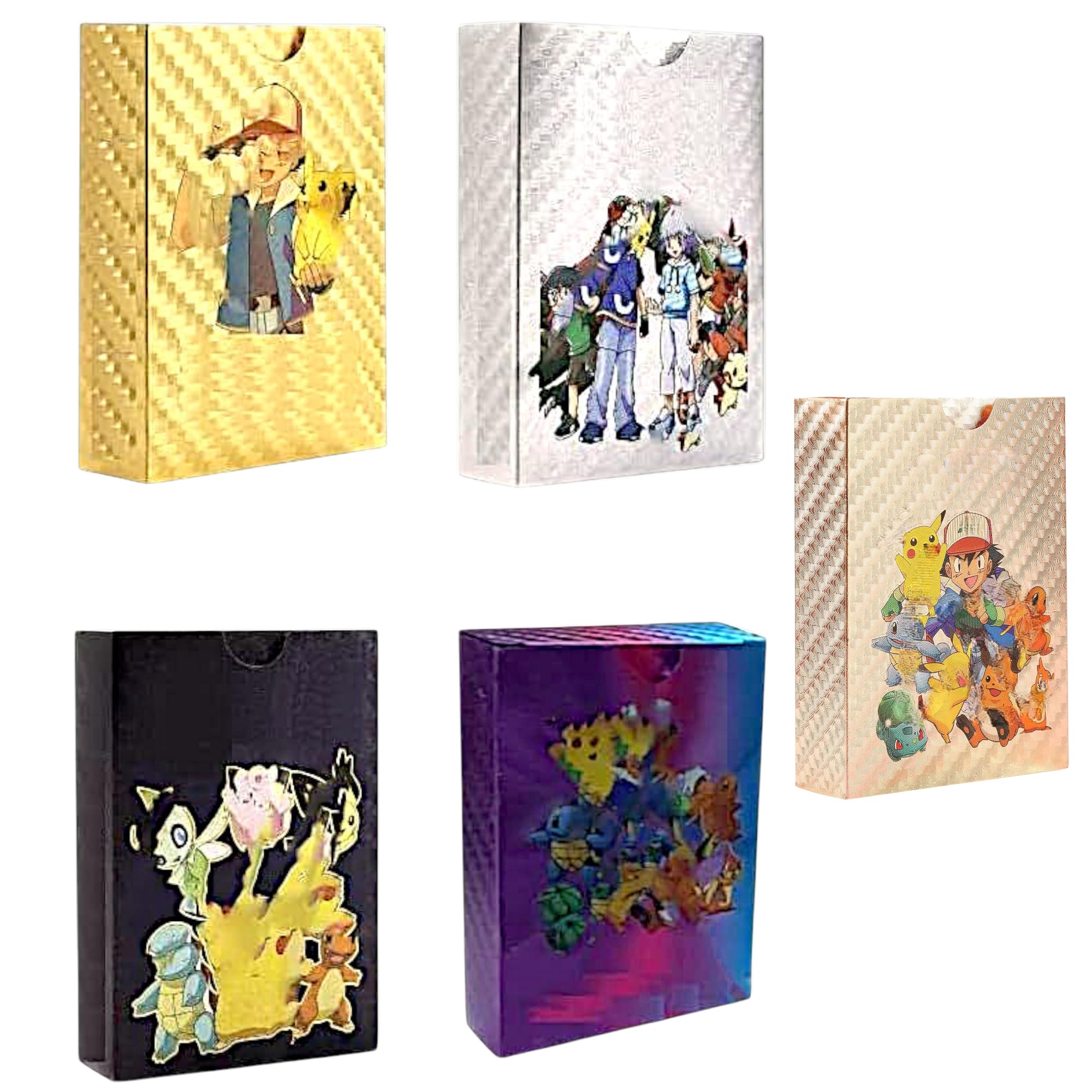 are golden rainbow pokemon cards real Pokemoncards Real 50 Card 10 Rosegold 10 Golden 10 Silver 10 Black 10  Rainbow All Rare Series Max GX High HP Cards Set Pack : Amazon.in: Toys &  Games