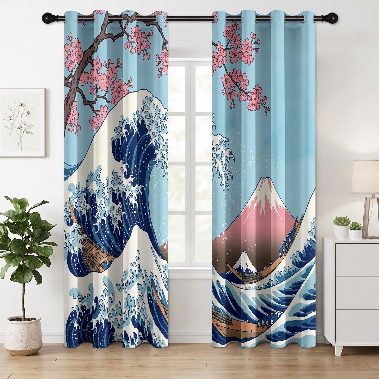 Générique 140 l x 180H cm Azjatycka zasłona zaciemniająca z oczkami