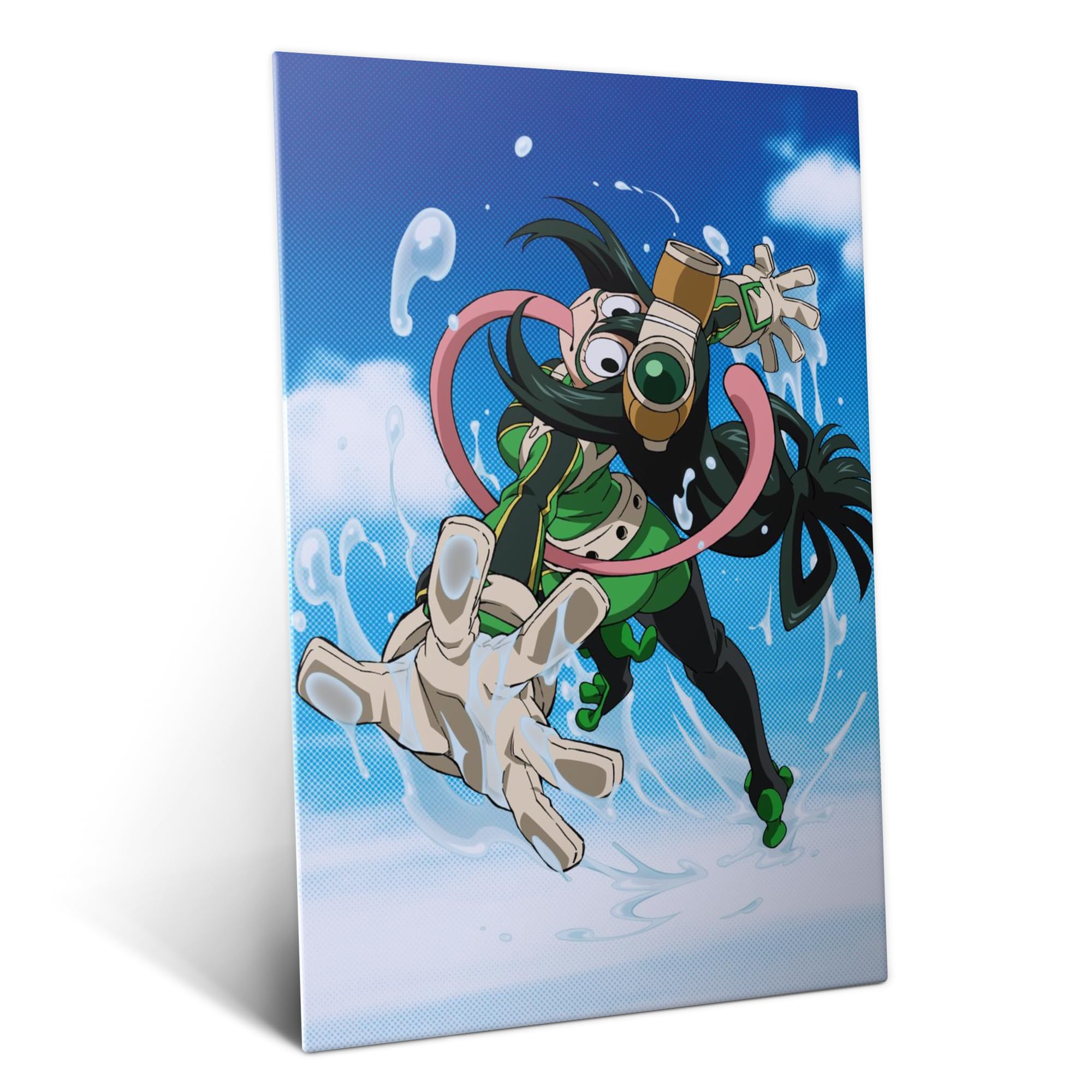 Displate Metall poster My Hero Academia MHA Season 4: Tsuyu Größe M | Bilder Wanddeko Wohnzimmer & Schlafzimmer Wandbilder, Geschenk. Wandkunst mit Magnet-Befestigung, ohne Bohren.