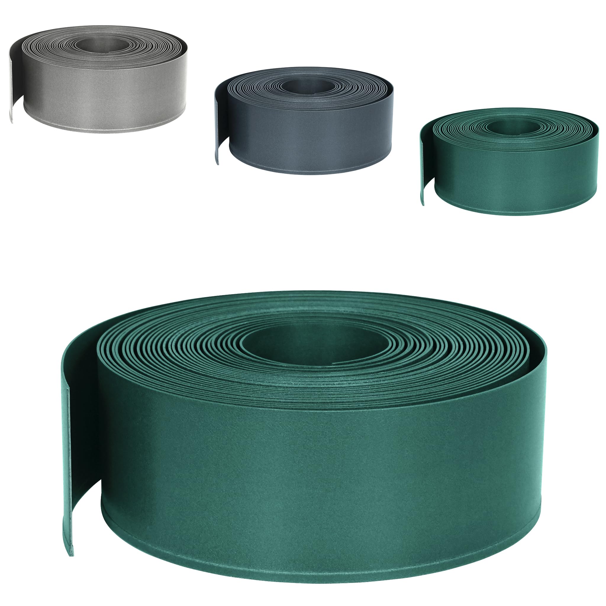 Borde de Plástico Flexible para Césped, Cortacésped y Arriates - 20 m, 12 cm de Altura - Bloqueo de Raíces, Adaptable a Cualquier Forma - para Jardín o Patio