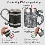 alikiki Medieval Castle Dragon Coffee Mug - 21oz D&D Dragon Game Mug of Thrones Merchandise Stainless Beer Mugs Gifts for Men Dragons Themed Party Decoration