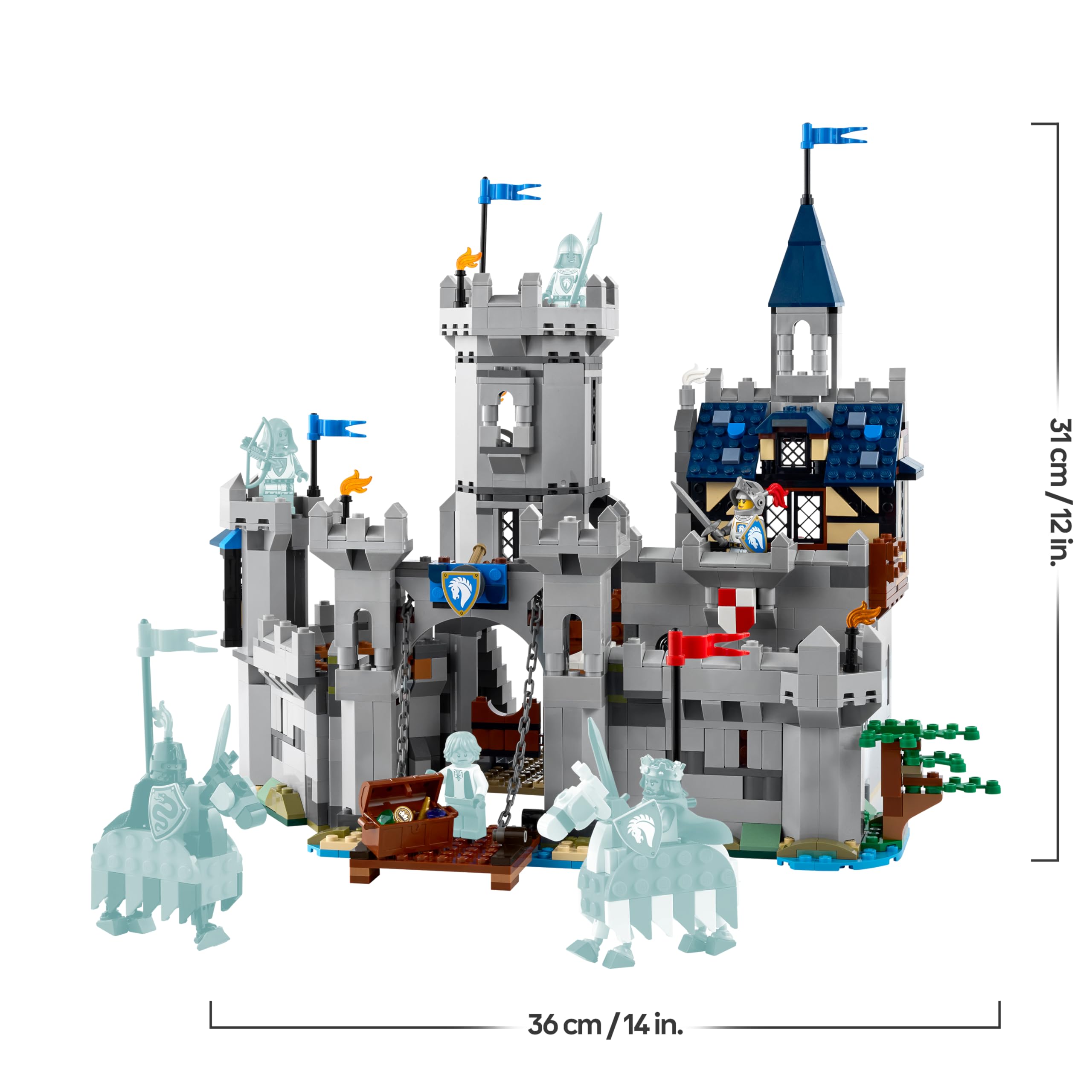 LEGO Creator 3 in 1 Castello del Cavaliere Medievale - Giocattolo Trasformabile in Scena di Torneo o in Villaggio - Include 6 Minifigure - Regalo Creativo per Bambini e Bambine da 9 Anni in su - 31168