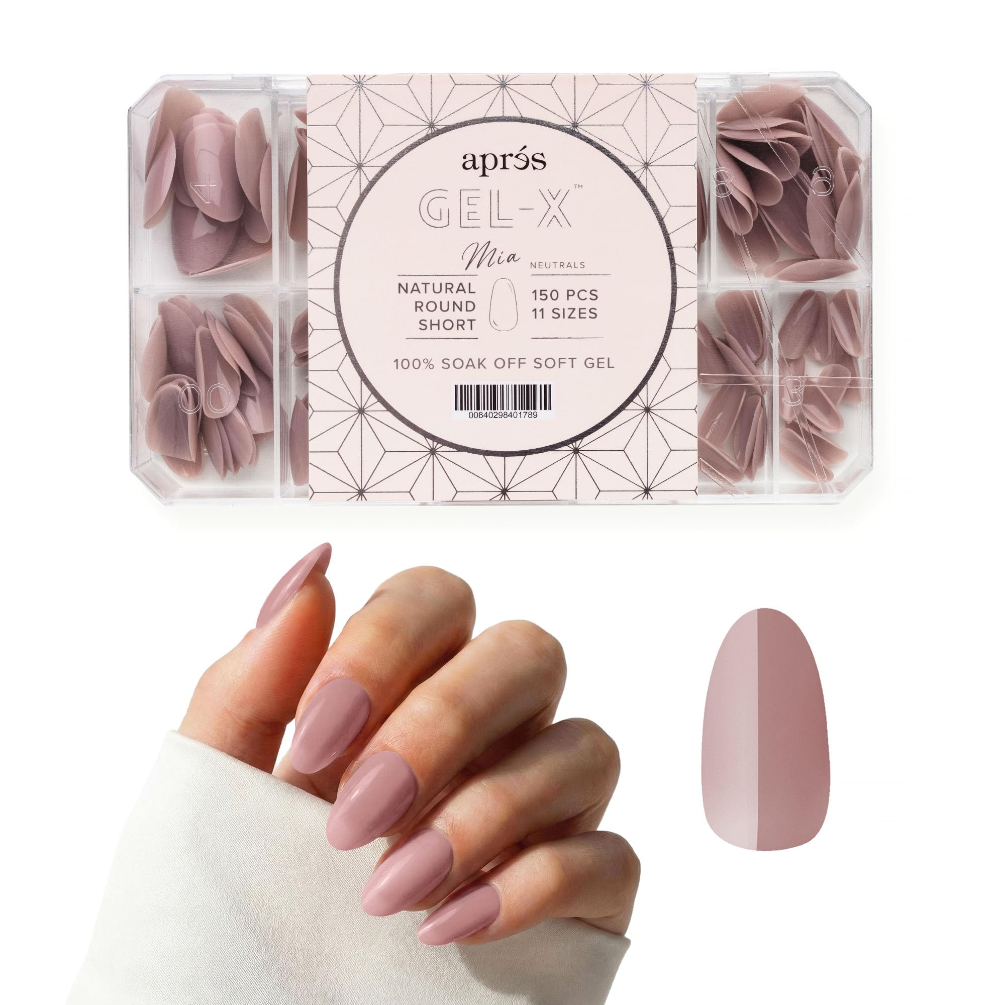 Amazon | Apres Neutrals Gel-X Mia プレスオンネイルボックス 11