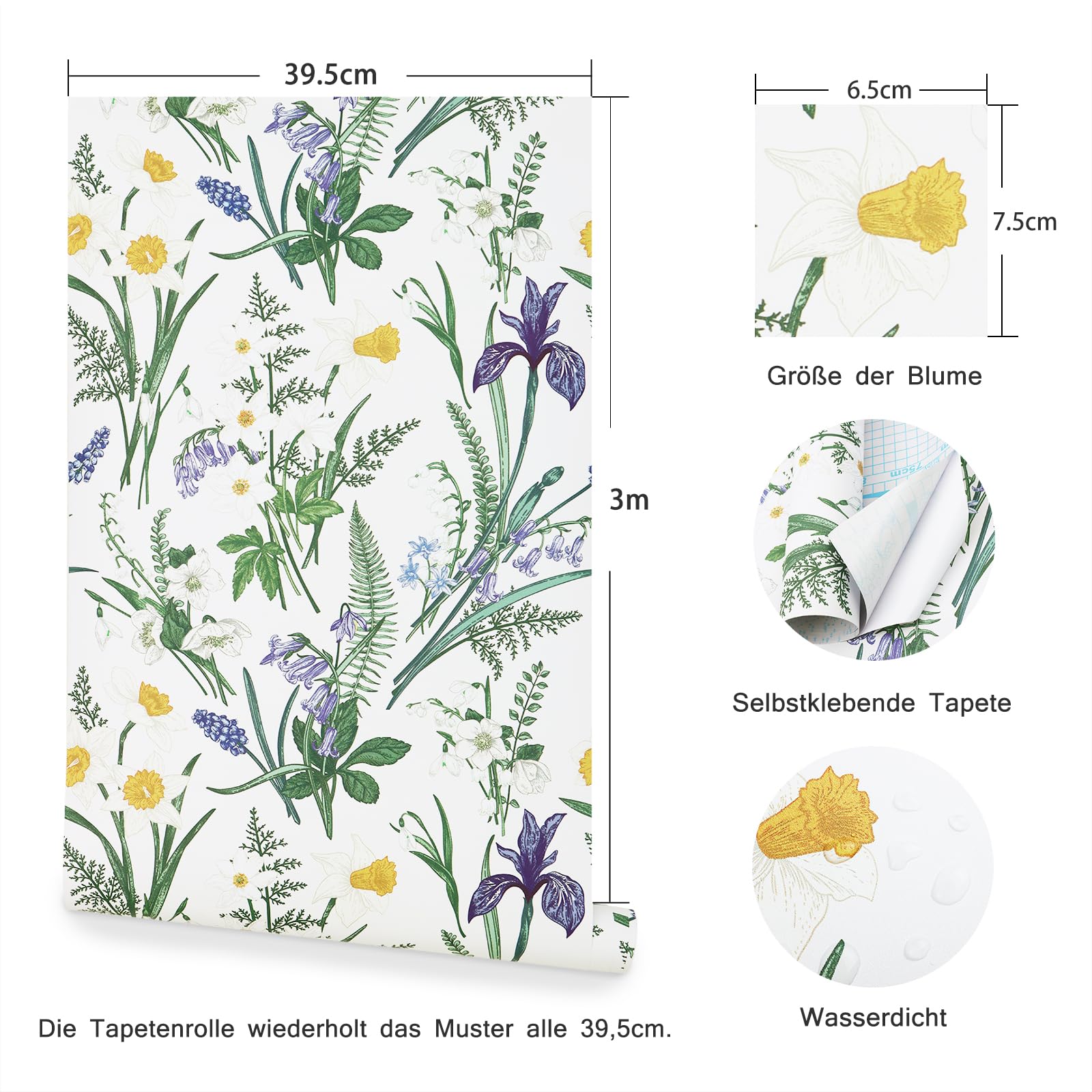 MARBURG Zelfklevend behang 3103 bloemen wit kopen