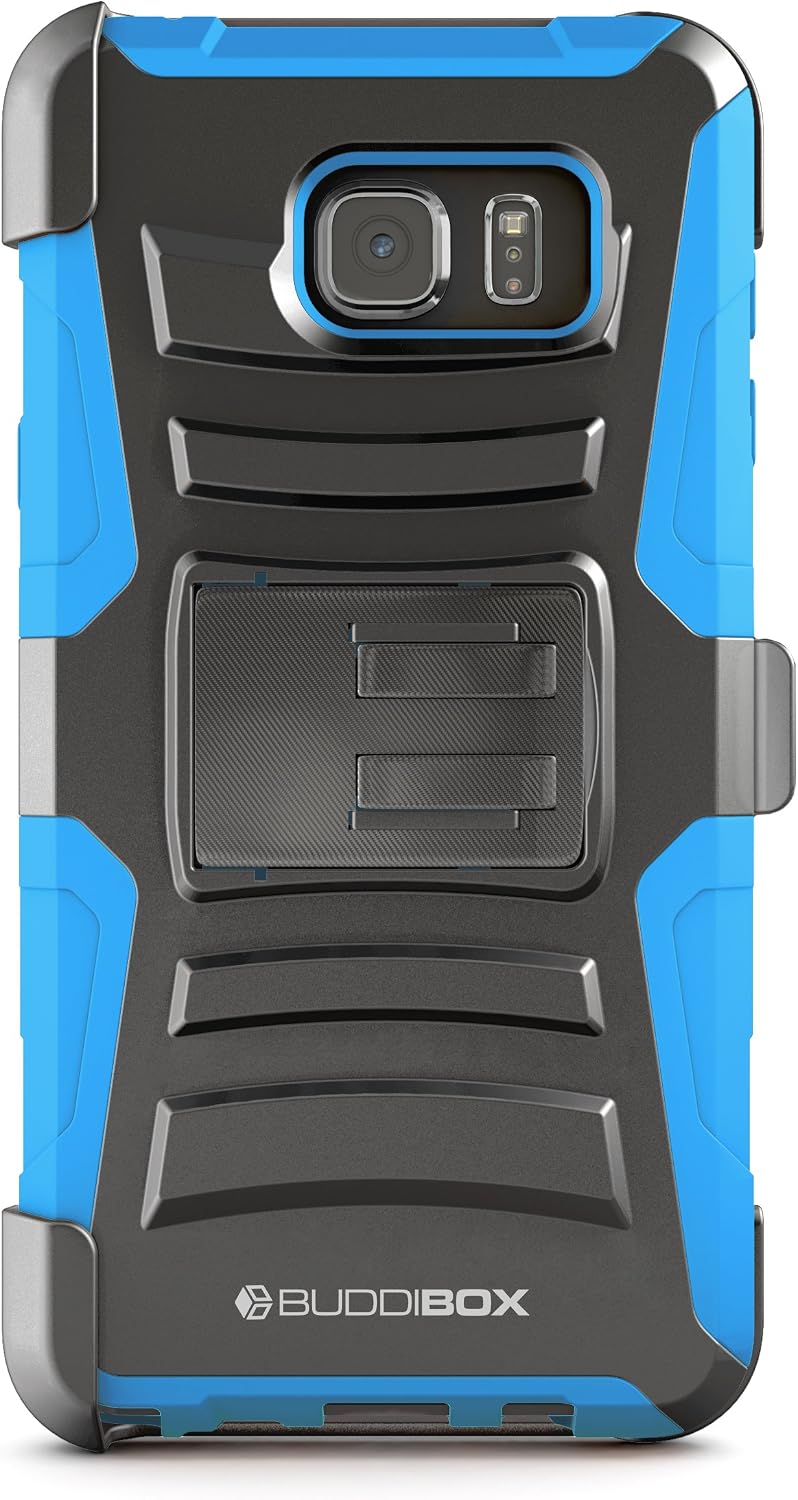 Note 5 Case, BUDDIBOX [HSeries] Heavy Duty Swivel Belt Clip Holster with Kickstand Maximal Protection Case for Samsung Galaxy Note 5, (Blue)