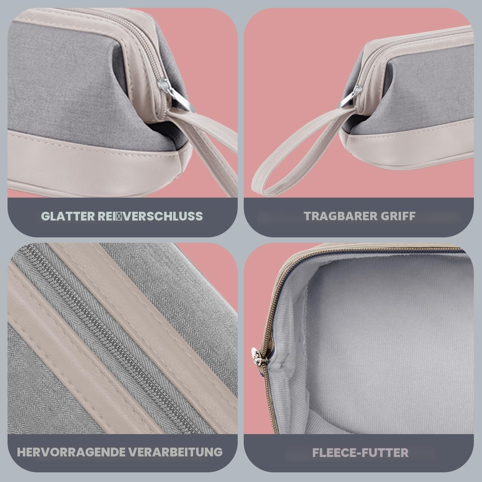 BAQRAXIA Reisetasche für Dyson Airwrap Glätteisen, Travel Bag for Dyson Supersonic Hair Dryer, Tasche für Shark FlexStyle Föhn Haartrockner, Hellgrau (Hellgrau)