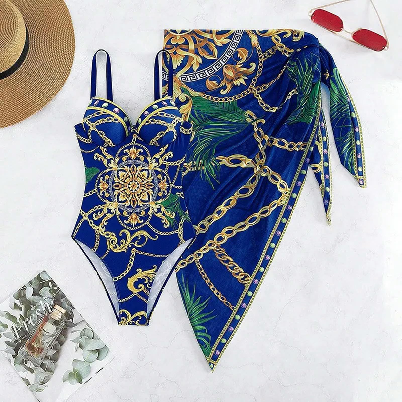 2024 Zwei Stück Frauen Bikini Set Push Up Floral Gedruckt Bikinis Strappy Bandage Bademode Brasilianischen Biquini Badeanzug
