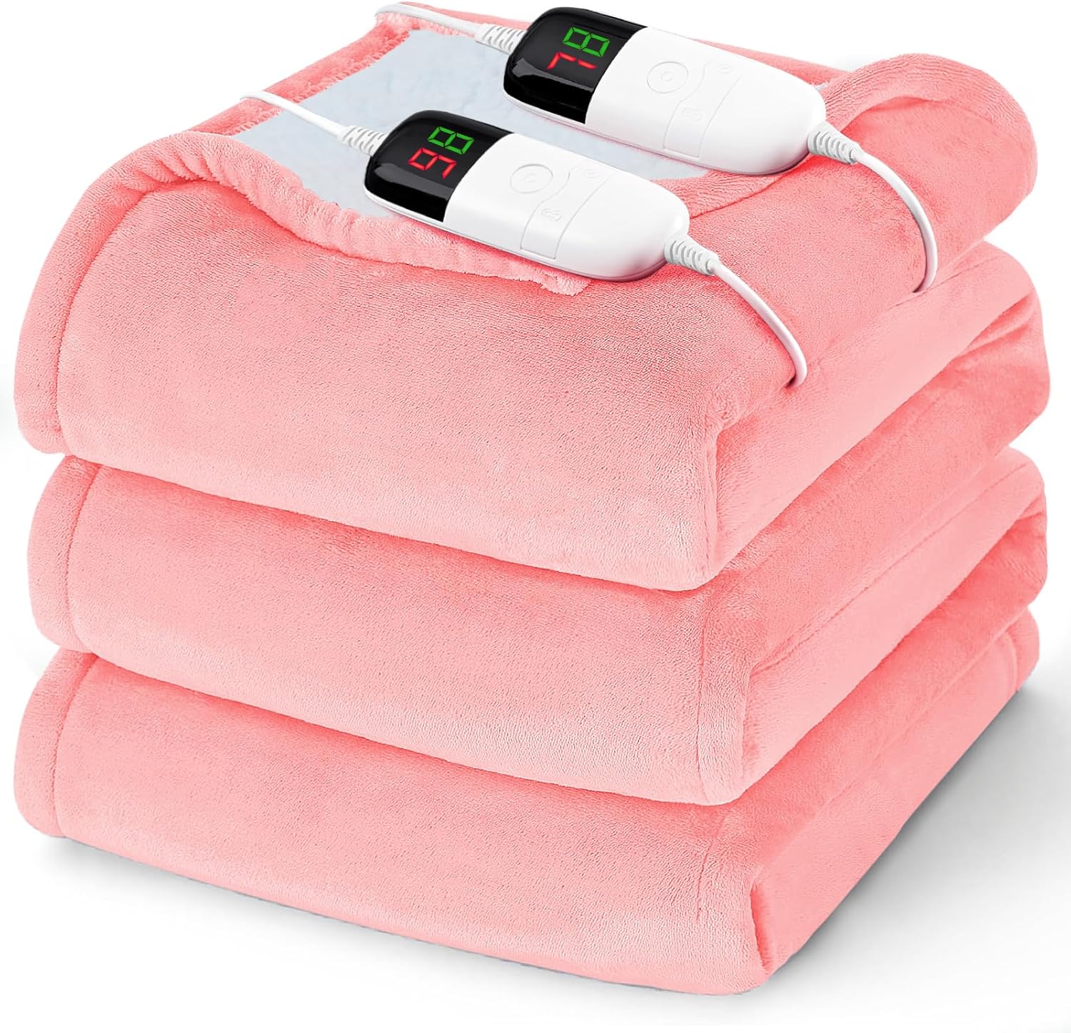 Heated Electric Blanket Queen Size - 84" x 90" Heating Blanket with Dual Control, 10 Heating Levels & 8 Hours Auto Off, Soft Warm Flannel Blanket, Christmas Birthday Gifts for Senior Grandma