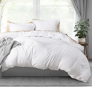 Utopia Bedding Duvet Cover Full Size - 3 Piece with Zipper Closure - 1 Comforter Cover 80X90 Inches & 2 Pillow Shams 20X26 Inches (Pack of 10, White) Comforter Not Included