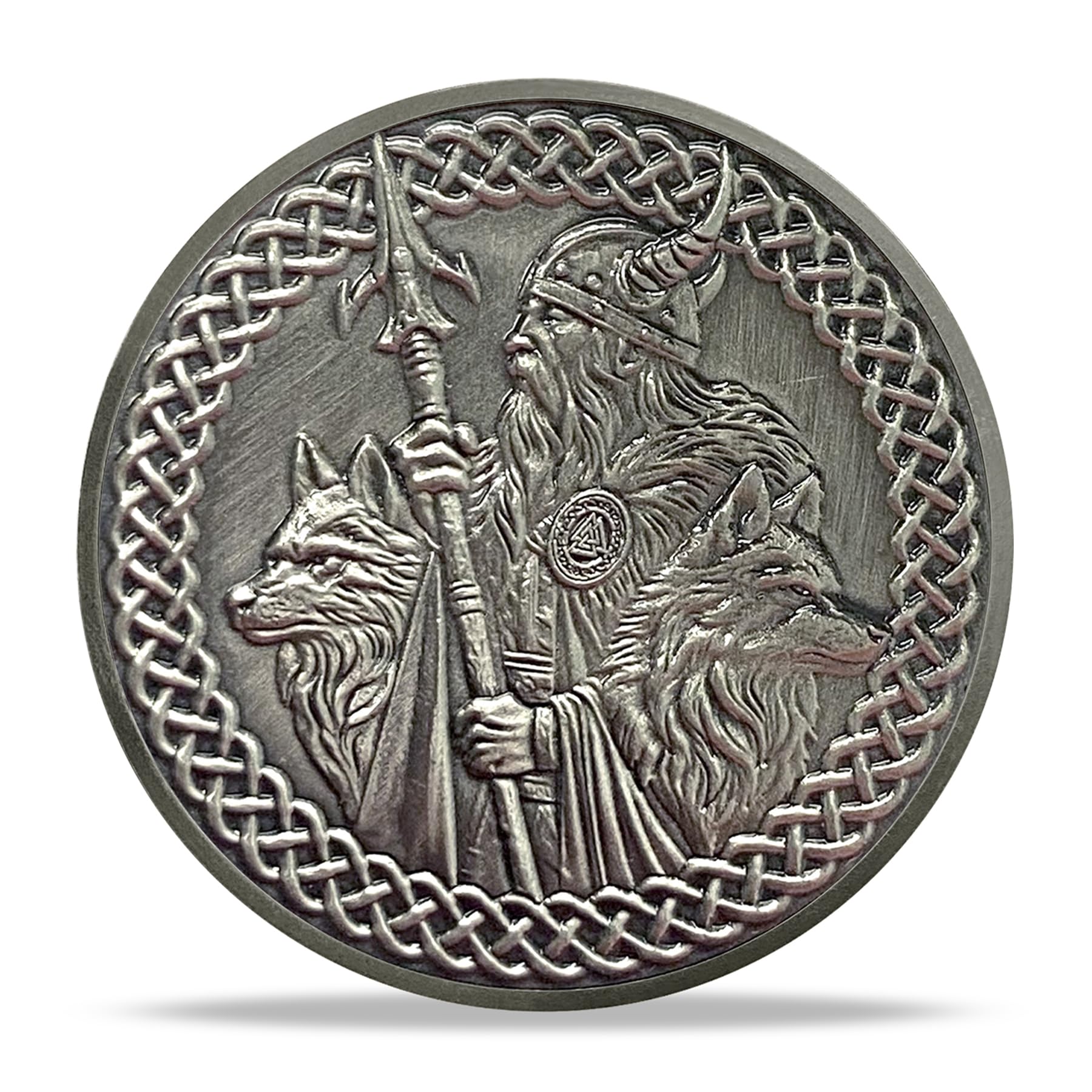 AtSKnSK Pièce de monnaie viking - Arbre de vie - Odin - Loup Odin - Corbeau  viking - Pièce commémorative - runes