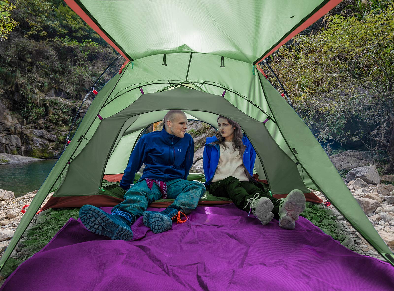 Amazon.com : KAZOO 2／4 Person Camping Tent Outdoor Waterproof