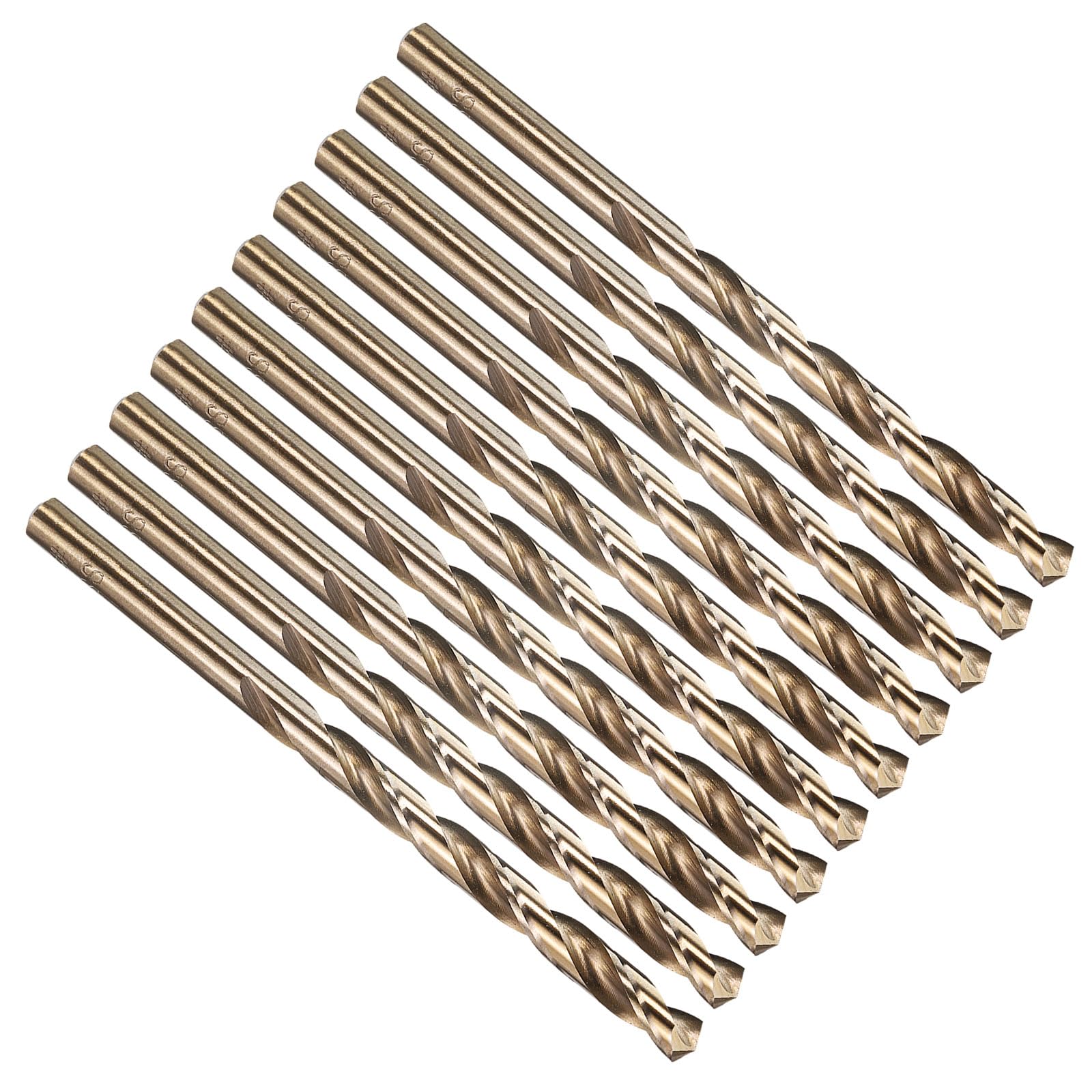 PATIKIL 5.3mm Drill Bit #4, Micro Number Small Bits 4341 High-Speed Steel 135° Gold for Soft Thin Metal Steel Wood Acrylic - 10 Pack