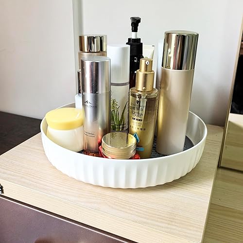 Miniatura 2 de Lofekea Lazy Susan - Organizador de 2 estantes giratorios antideslizantes de 10 pulgadas para gabinetes, organización y almacenamiento de despensa,