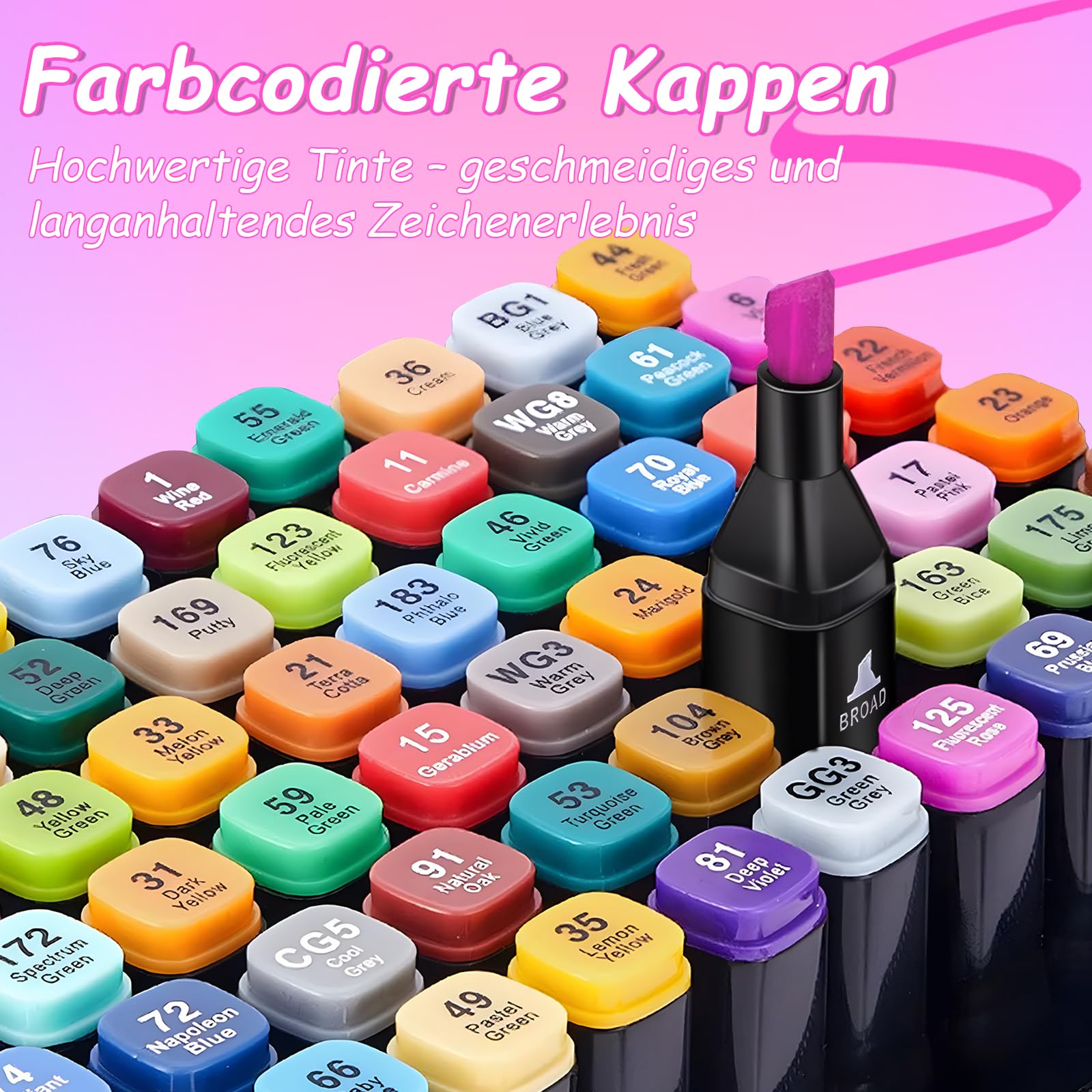 Alkohol Marker, 120 Farben Doppelseitiger Alcohol Marker Stifte Set Doppelpinselspitze, Permanente, alkoholbasierte Farbstifte für Erwachsene, Künstlerbedarf, Geschenkidee für Illustratoren