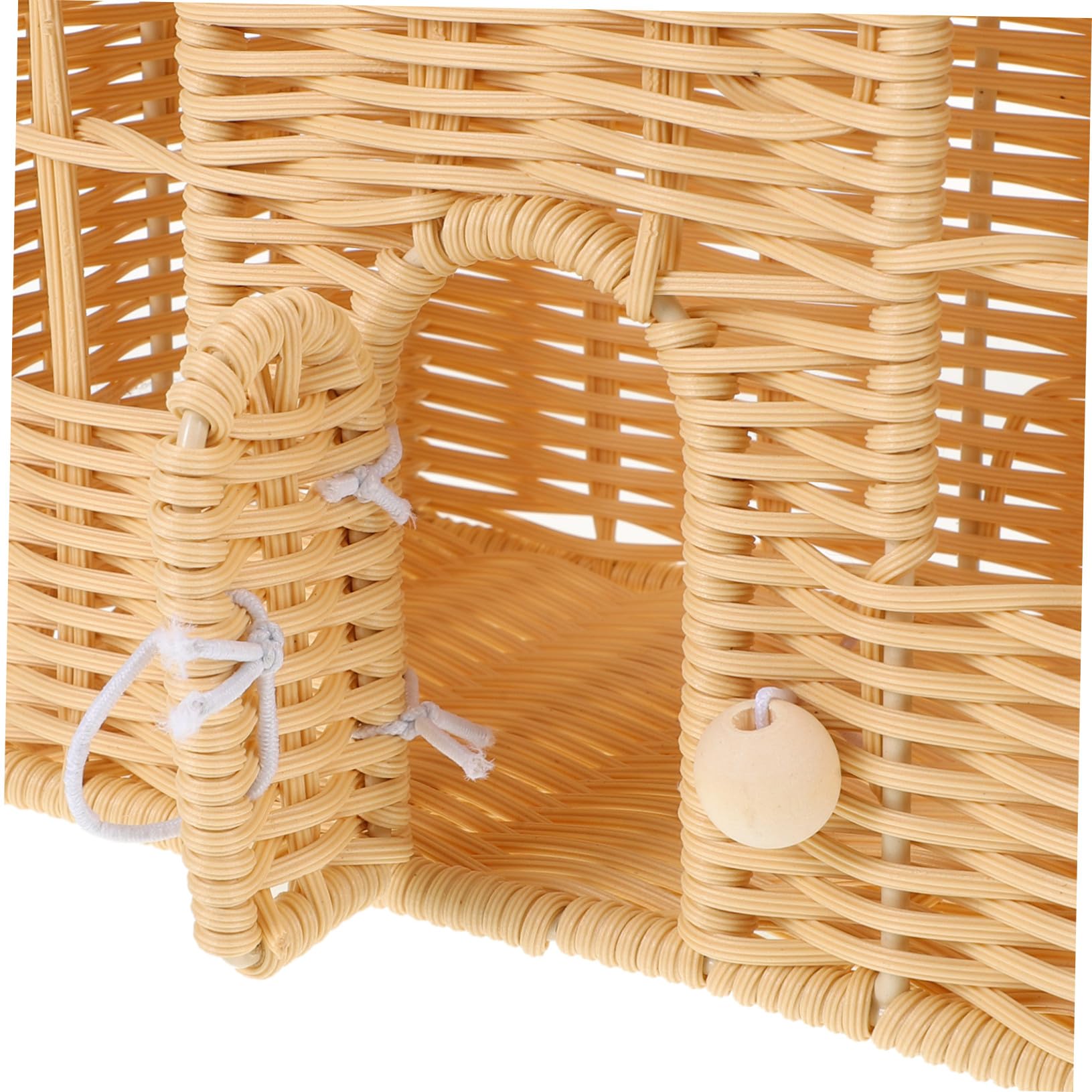 Garneck Cesta Tejida con Asa De Ratán Sintético para Dulces y Aperitivos con Forma De Casa De Muñecas para Recuerdos De Shower y Bodas Cesta Decorativa Navideña
