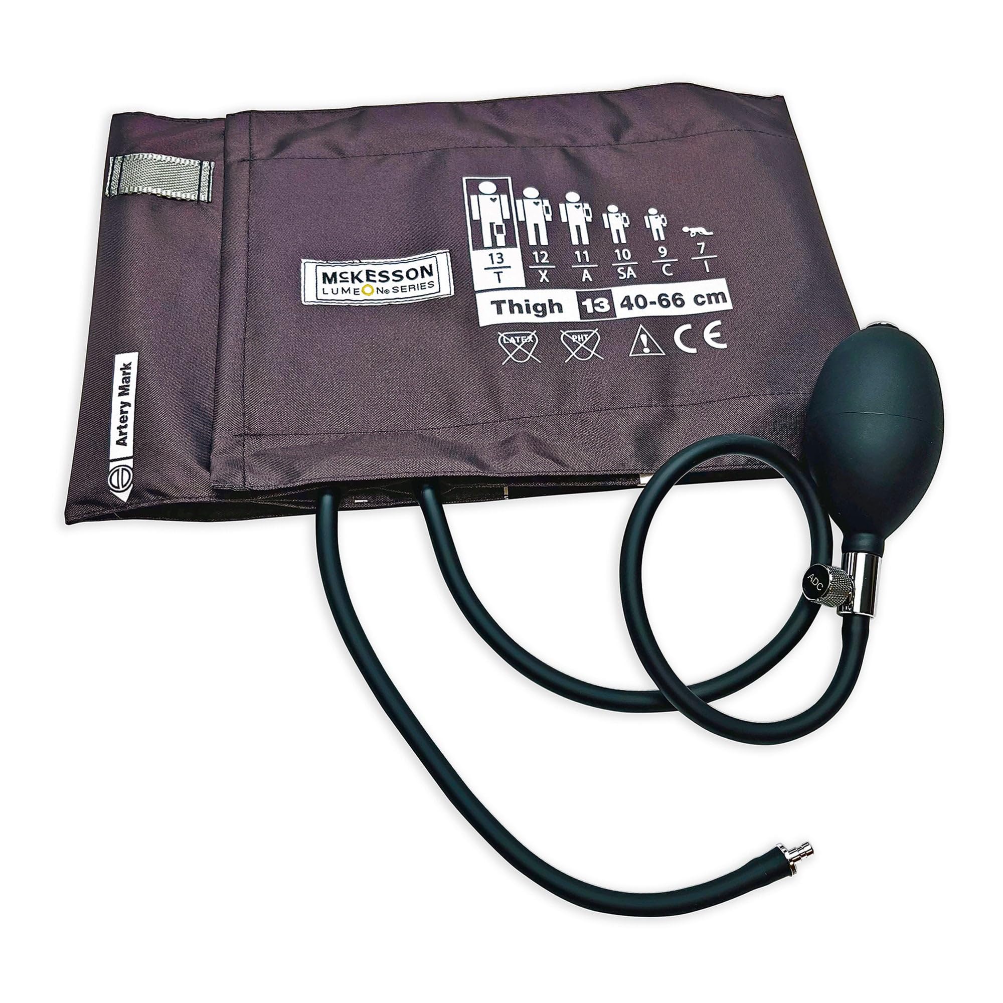 McKesson LUMEON Blood Pressure Cuff and Bulb, Black, XL, 40 cm, 66 cm, 1 ct