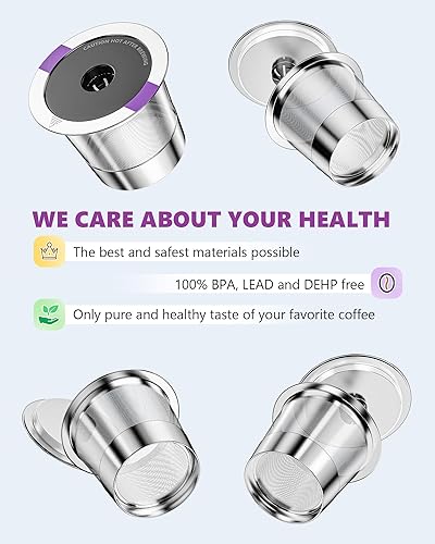Miniatura 4 de Cápsulas de café reutilizables universales, adecuadas para tazas K, acero inoxidable reutilizable compatible con cafeteras Keurig 1.0 y 2.0,