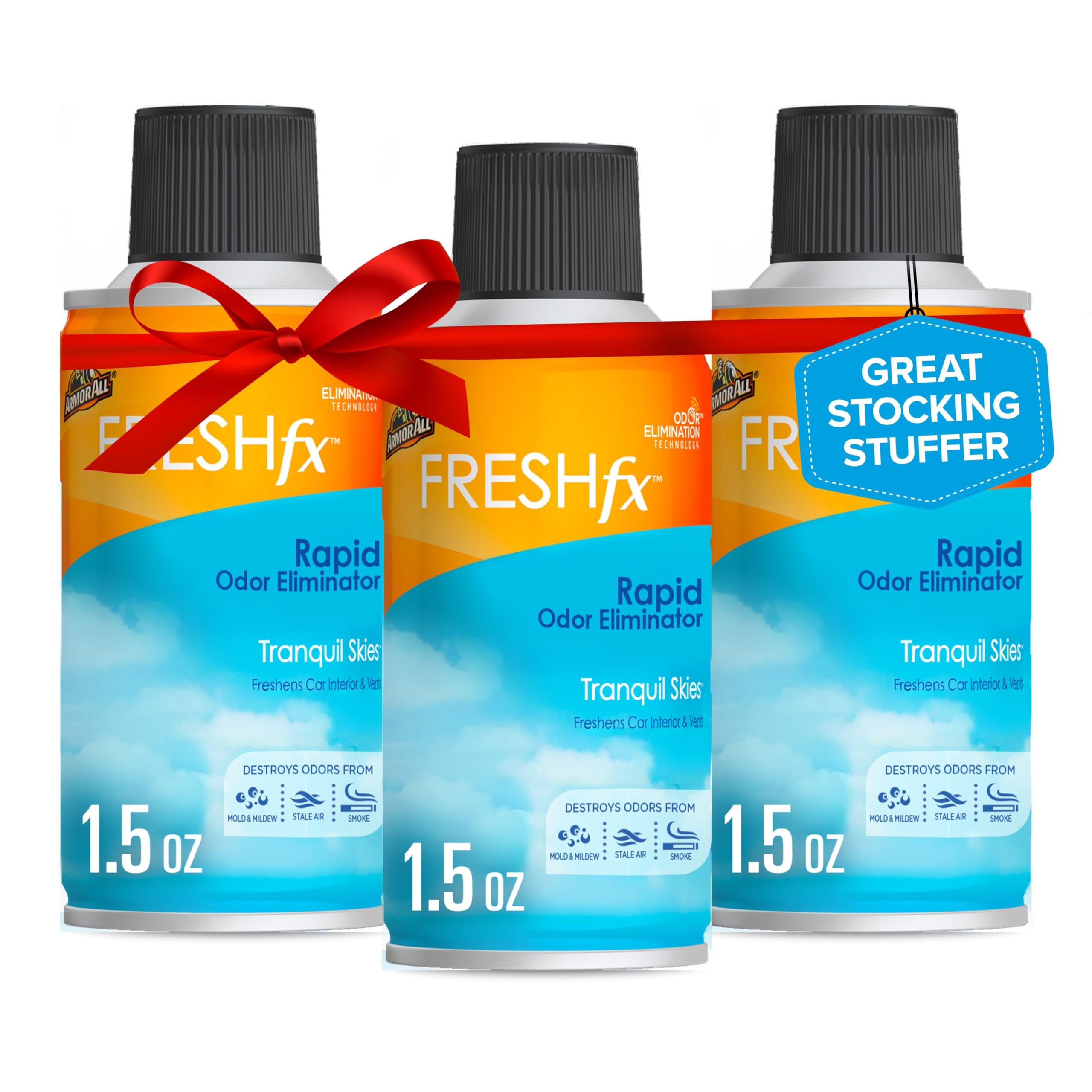 Armor AllCar Air Freshener and Purifier, Car Odor Eliminator, Stocking Stuffers, 1.5 Ounce (Pack of 3)