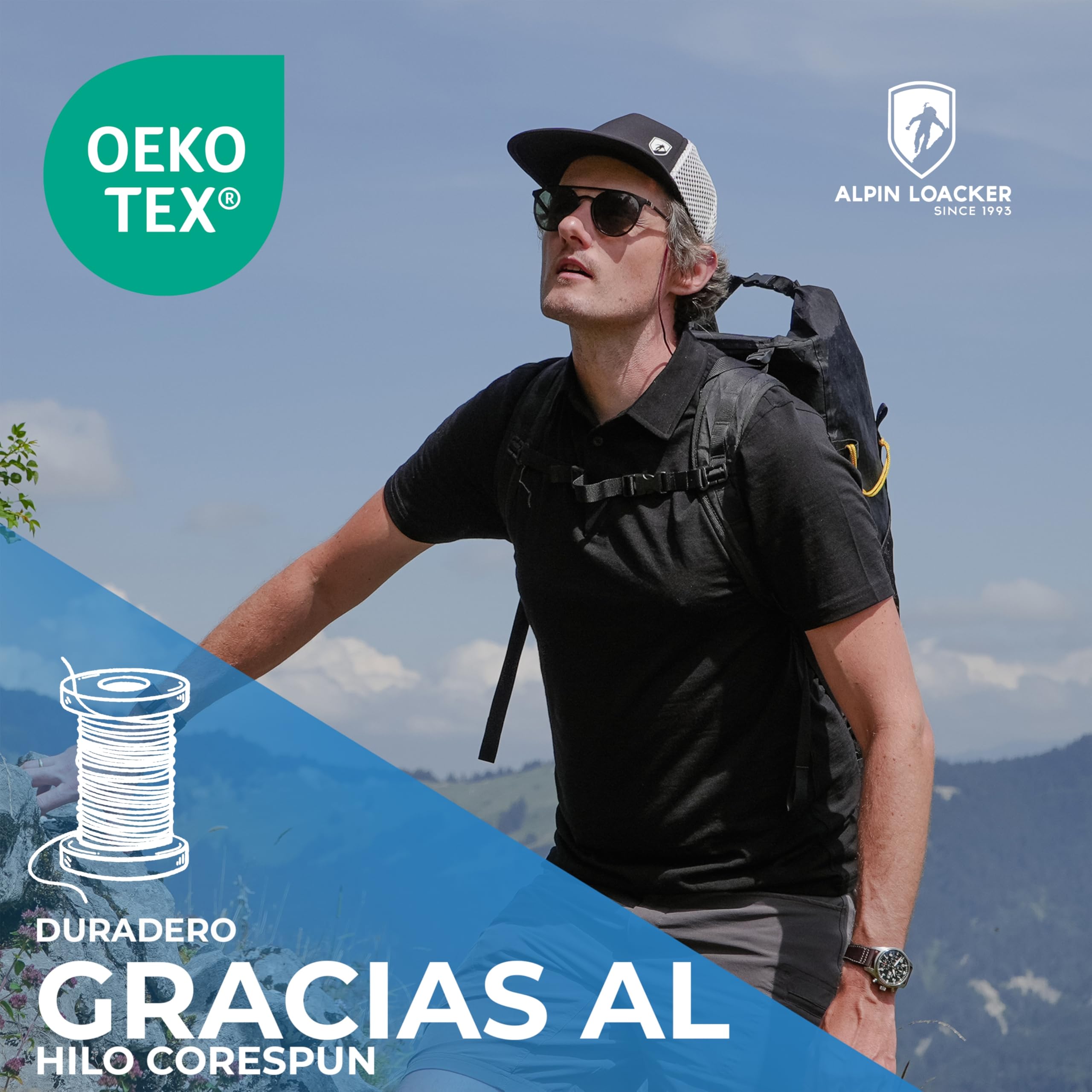 ALPIN LOACKER Camiseta Polo Merino para Hombre, Manga Corta, Camiseta antisudor, Camiseta Merino, Prenda térmica Transpirable