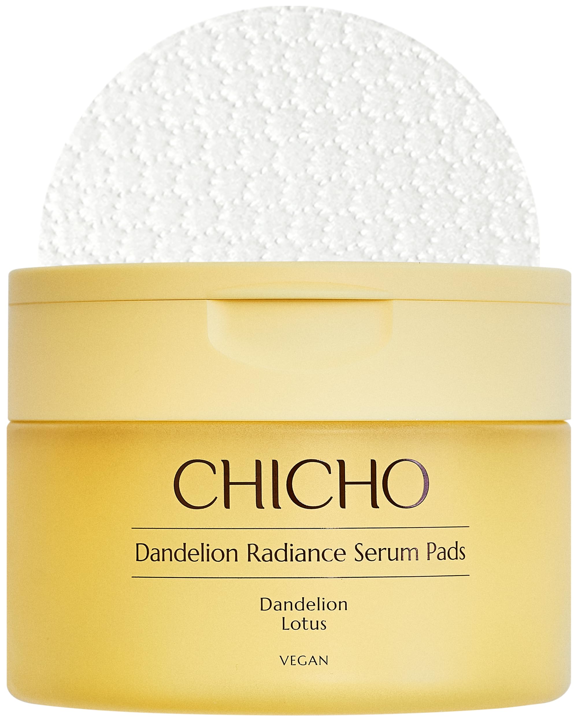 CHICHO Dandelion Radiance Serum Pads (90 Pads) - Jumbo 8cm Quick Mask Toner Pads - 80,2% Löwenzahn Biom + Lotus, Vegan pH 5.2, Empfindliche Haut