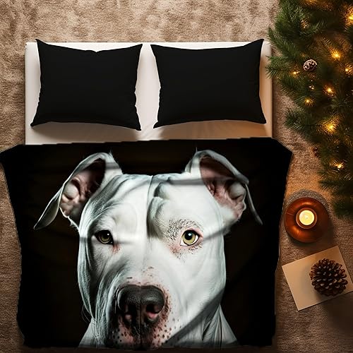 Miniatura 3 de Dogo Argentino Face - Manta suave de forro polar 3D, bonita manta con temática de perro para el hogar, sala de estar, dormitorio, oficina, regalo