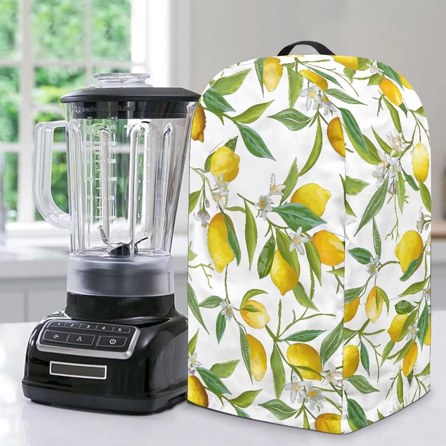 Food Processor Cover with Top Handle Blender Cover for Kitchen Appliance Adjustable Drawstring Stand Mixer Appliance Covers for Kitchen Counter, Lemon Flower Food Processor Cover with Top Handle Blender Cover for Kitchen Appliance Adjustable Drawstring Stand Mixer Appliance Covers for Kitchen Counter, Lemon Flower