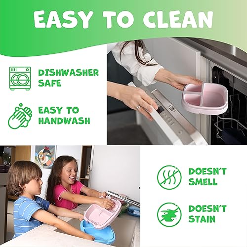 Miniatura 5 de Umami Lonchera Bento todo en 1 para niños, paquete de hielo y utensilios incluidos, 100% a prueba de fugas y sin BPA, lonchera favorita de los